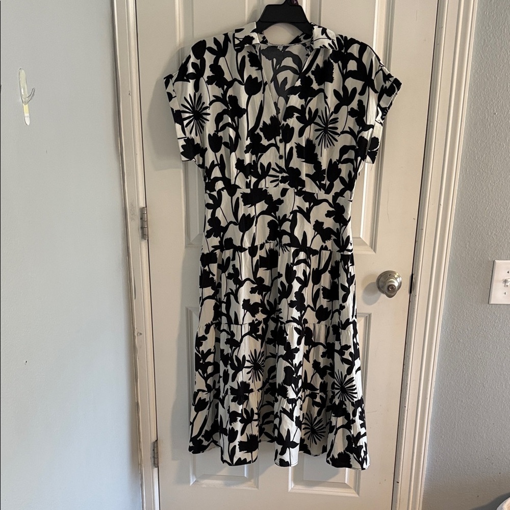 NWOT Black and White Floral Midi Dress
